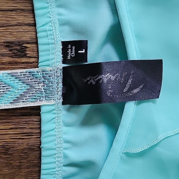 Blue Maxi Sheer Ruffled Embroidered Racerback Straps Flowy Babydoll Halter Dress - Picture 4 of 16